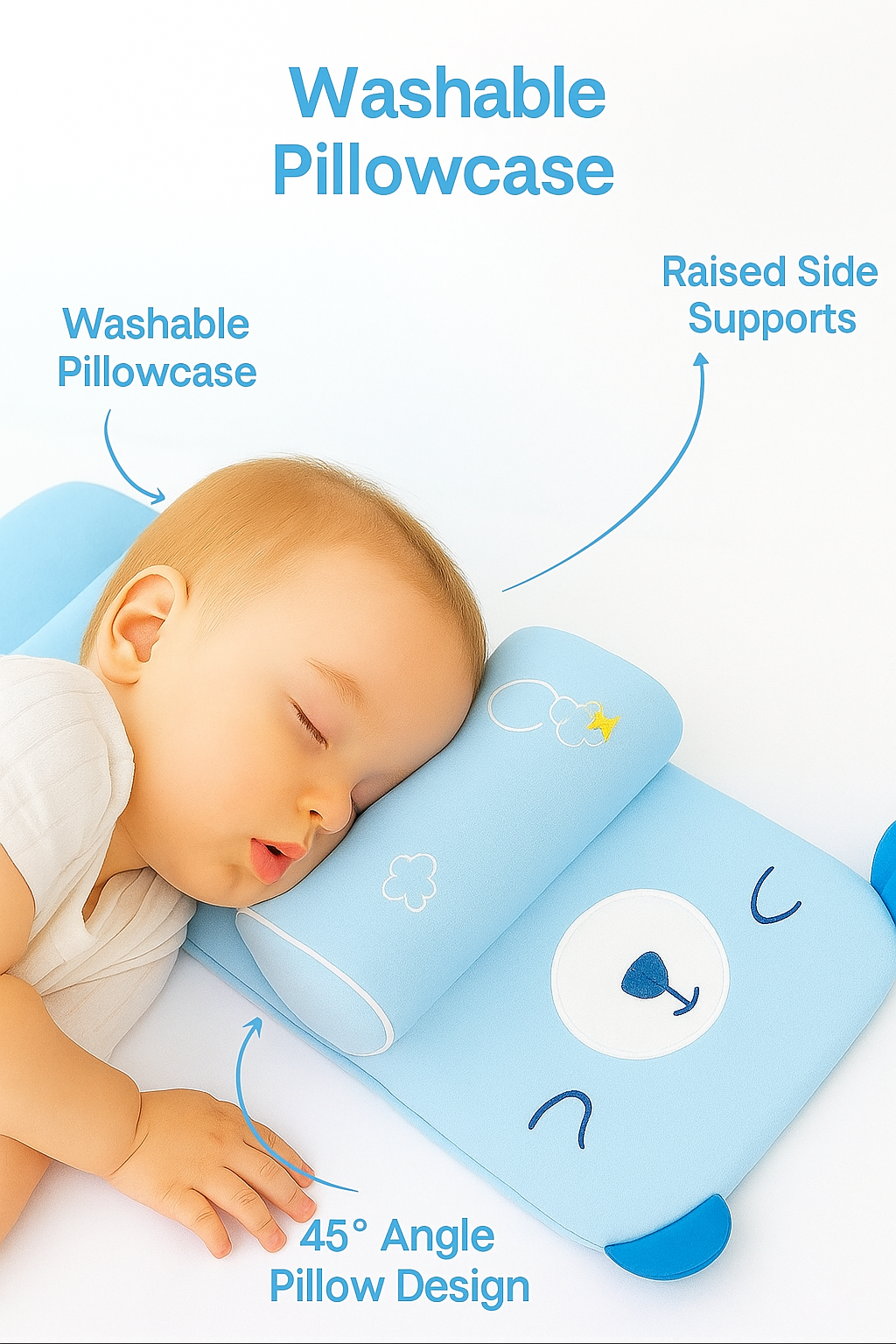 SnapNook Gentle Slope Baby Head Shaping Pillow