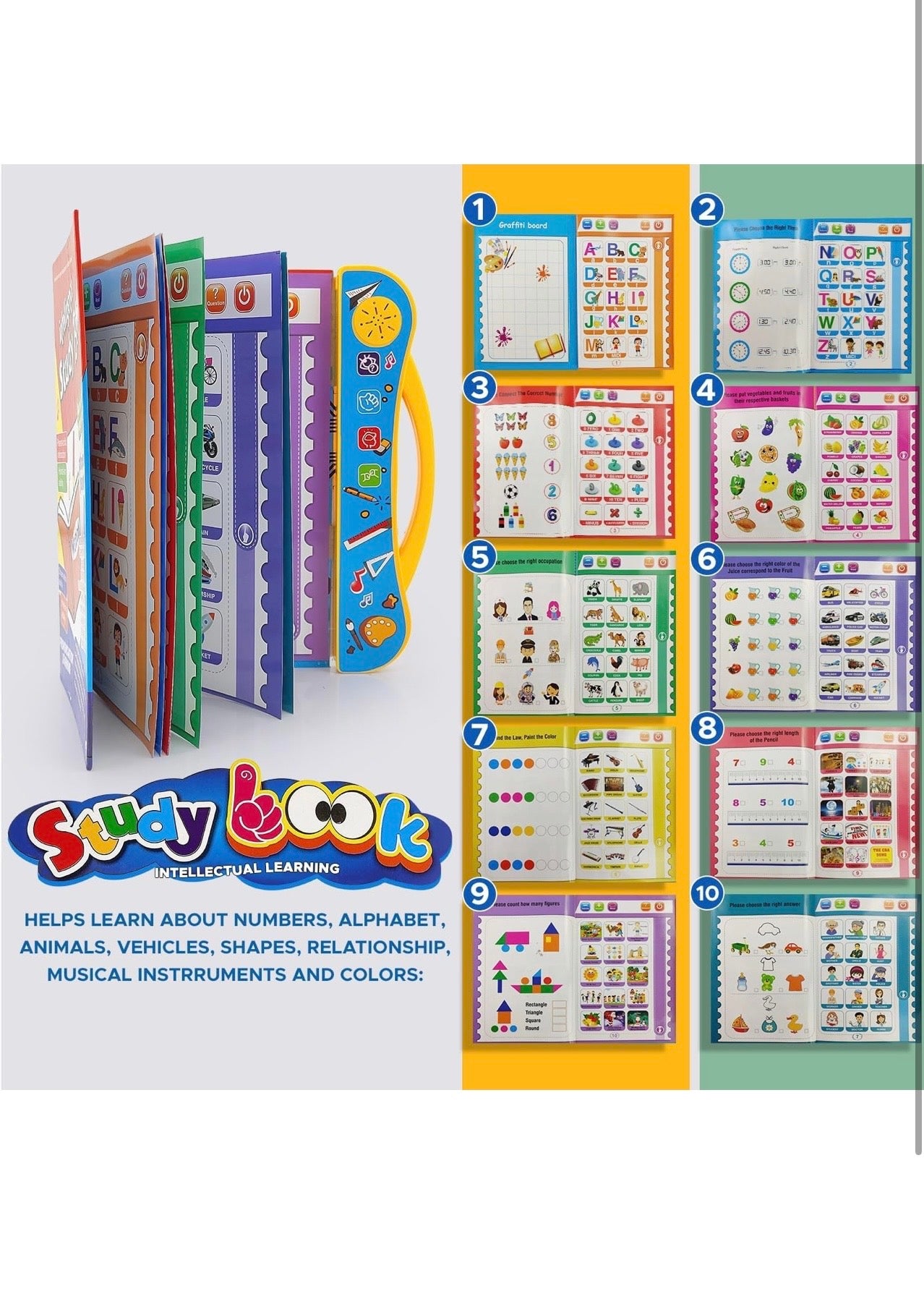 E Book For Kids- Interactive Learning With Clear Voice & Touch Sensor