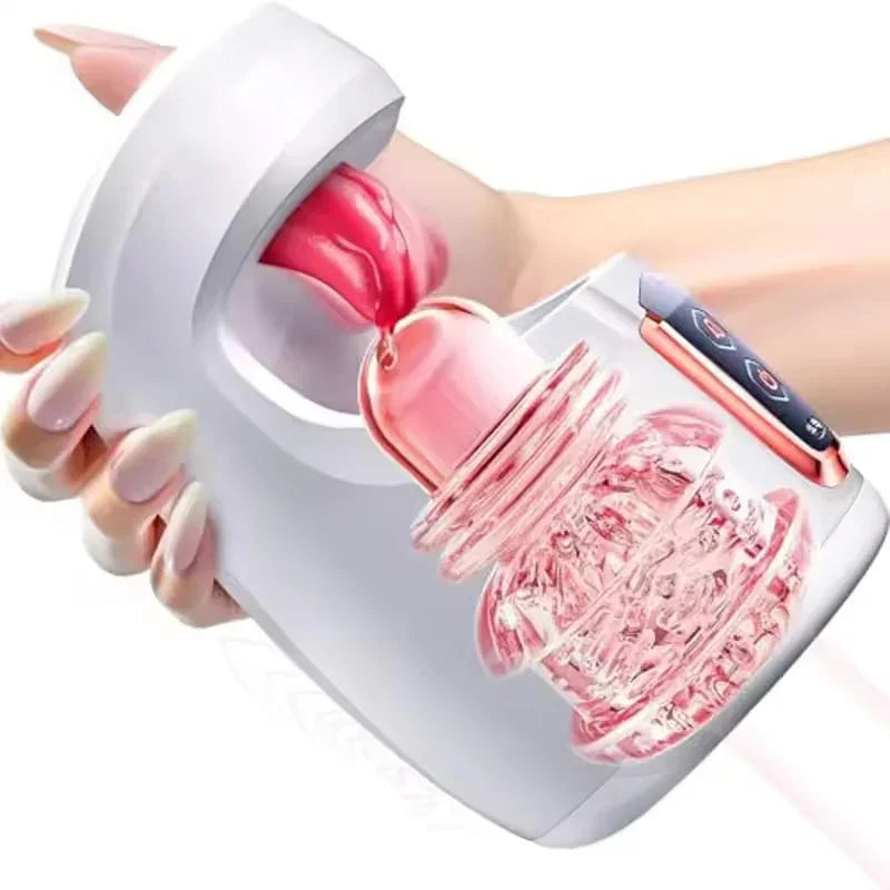 male masturbator with thrusting and tongue stimulation