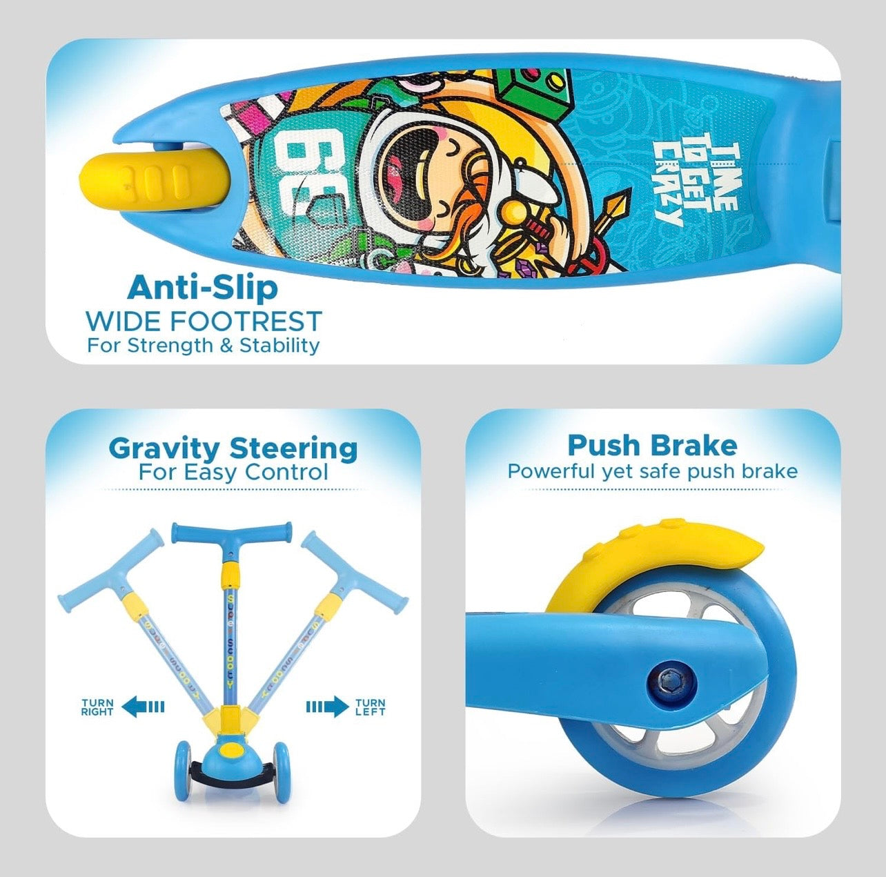 Kids 3-Wheel Kick Scooter | Foldable, Adjustable & Smooth Ride