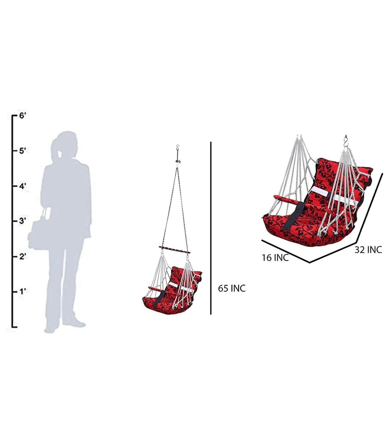 Baby Foldable Cotton Swing Chair with Safety Belt (0-6 Years)