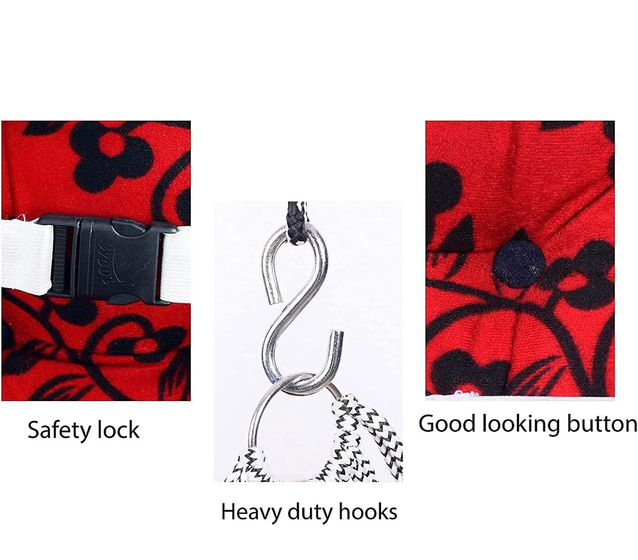 Baby Foldable Cotton Swing Chair with Safety Belt (0-6 Years)